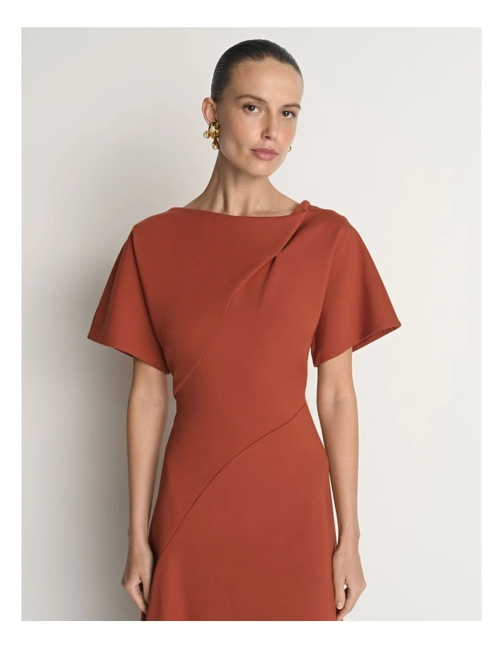 Asymmetrical Seamed Midi Dress image 3