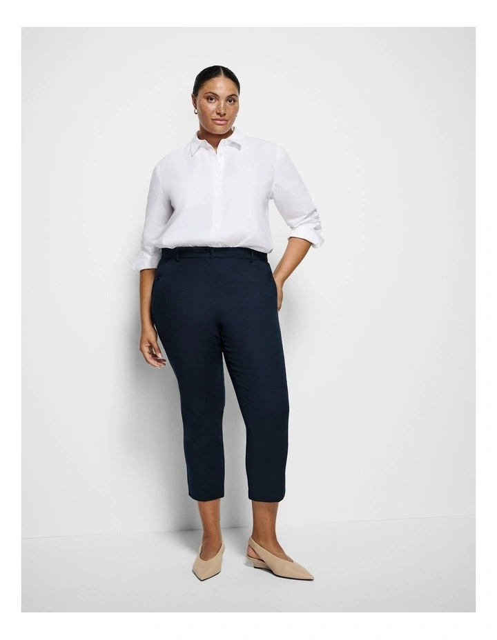 The Refined Stretch Cotton Trouser in New Navy image 1