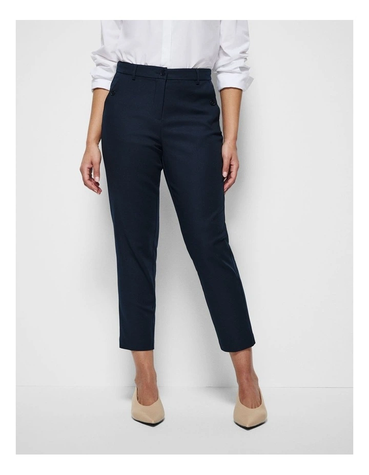 The Refined Stretch Cotton Trouser in New Navy image 6