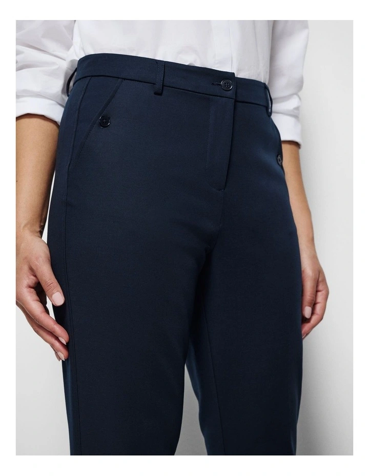 The Refined Stretch Cotton Trouser in New Navy image 7
