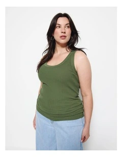 The Cotton Rib Tank Top in Leaf Green