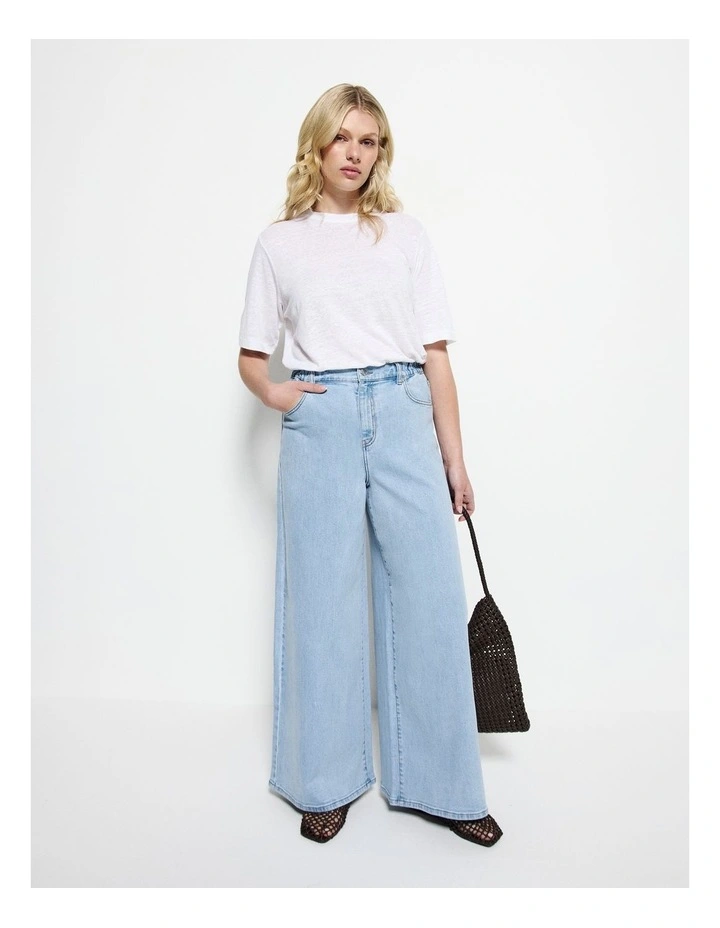 Elasticated Wide Leg Jean  in Light Vintage image 5
