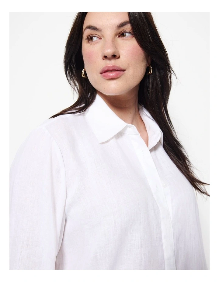 Linen Shirt in White image 3