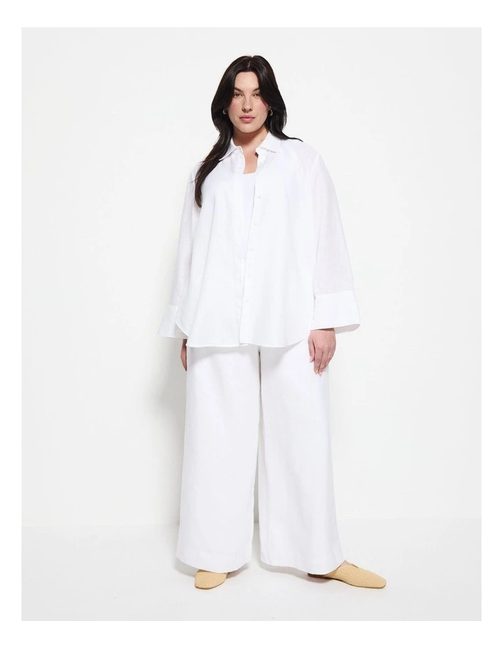 Linen Shirt in White image 4