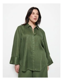 Linen Shirt in Leaf Green