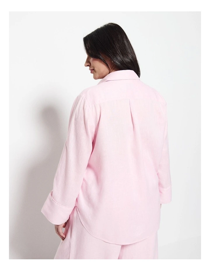 Linen Shirt in Soft Pink image 2