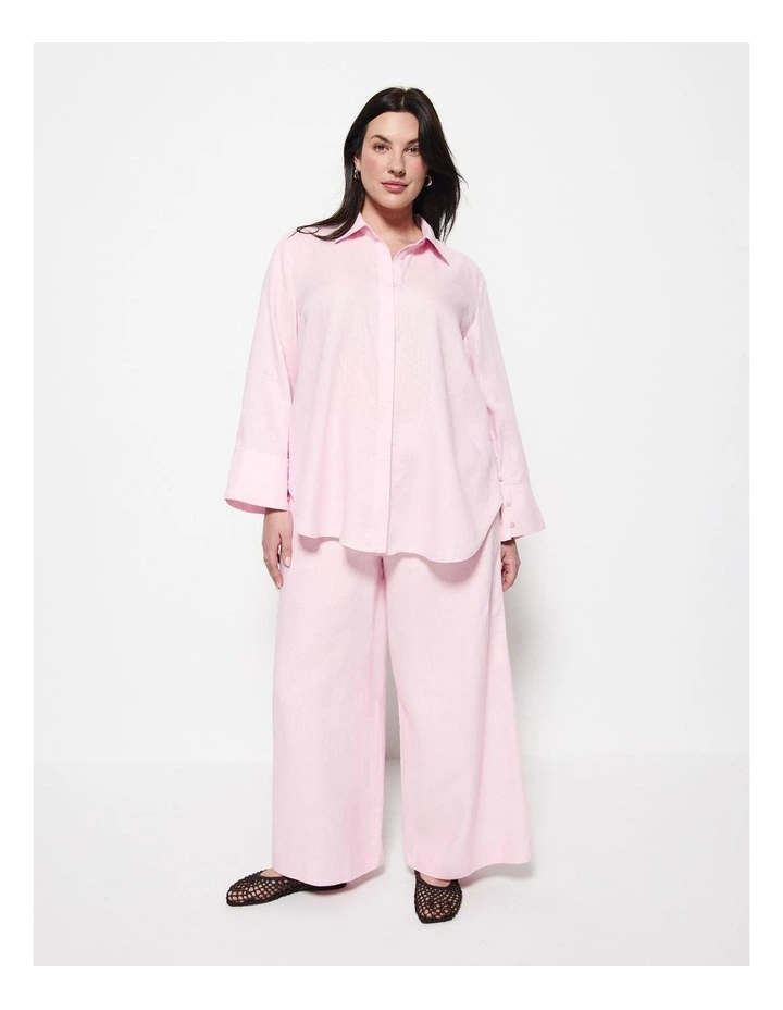 Linen Shirt in Soft Pink image 4