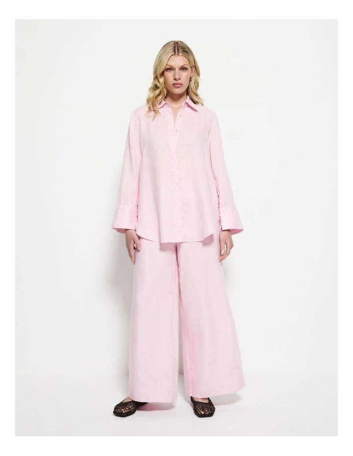 Linen Shirt in Soft Pink image 5