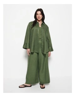 Linen Pant in Leaf Green
