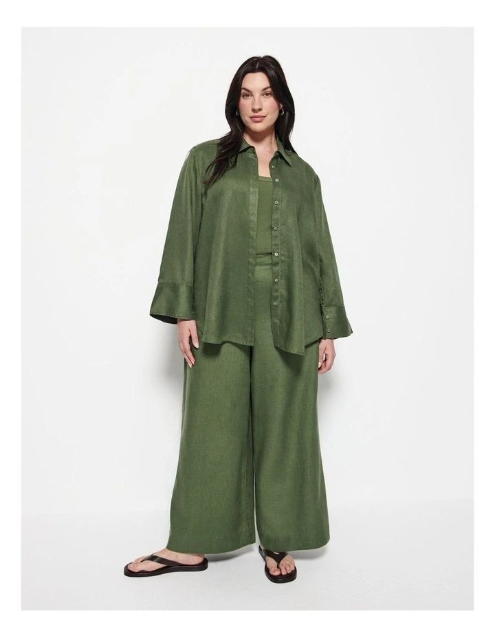 Linen Pant in Leaf Green image 1