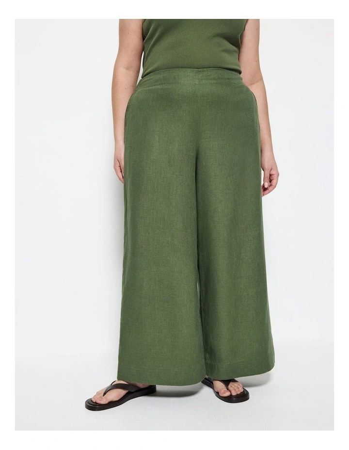 Linen Pant in Leaf Green image 2