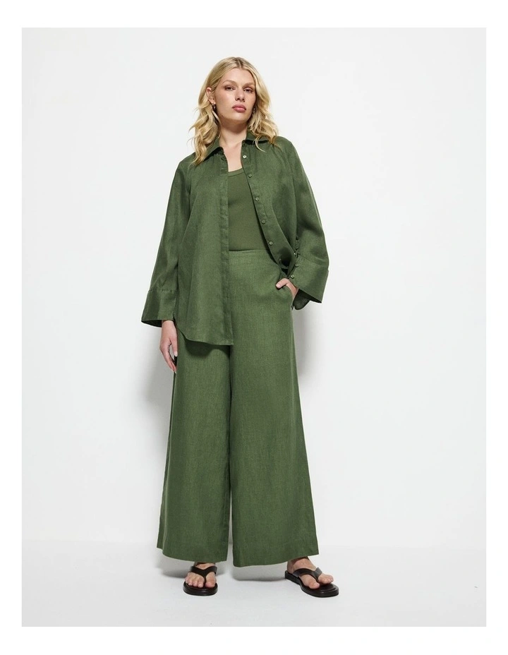 Linen Pant in Leaf Green image 5