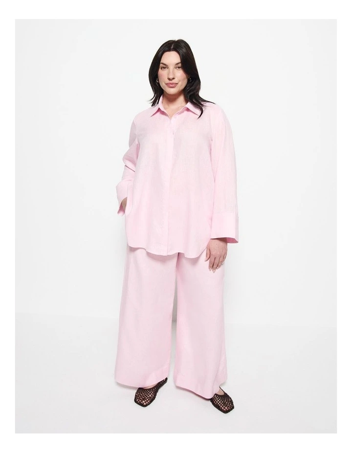 Linen Pant in Soft Pink image 1