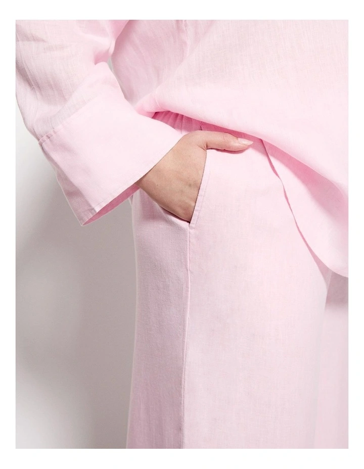 Linen Pant in Soft Pink image 3
