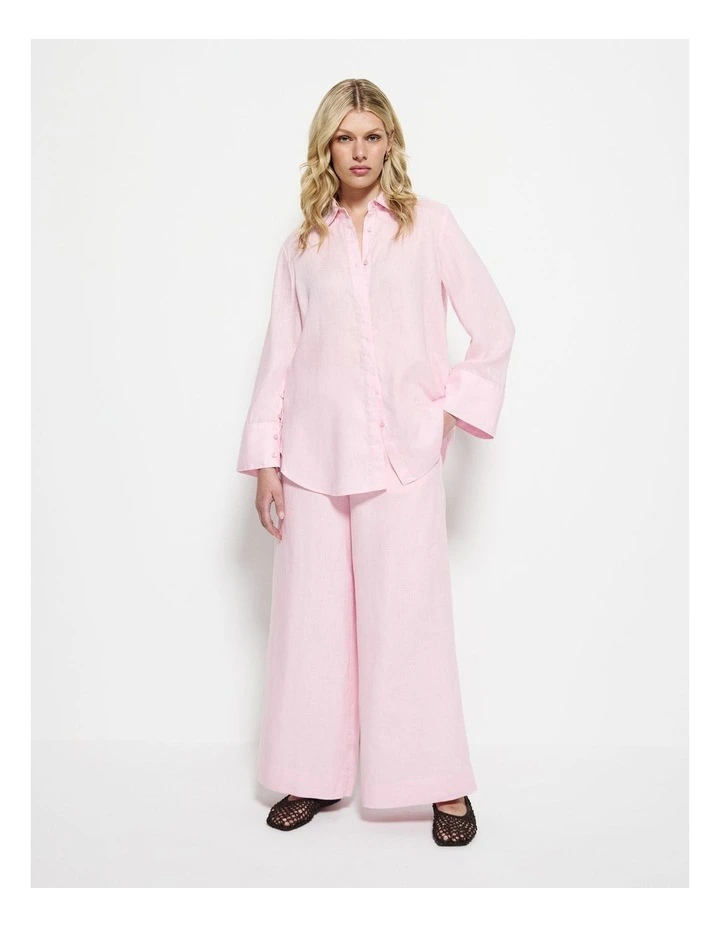 Linen Pant in Soft Pink image 5