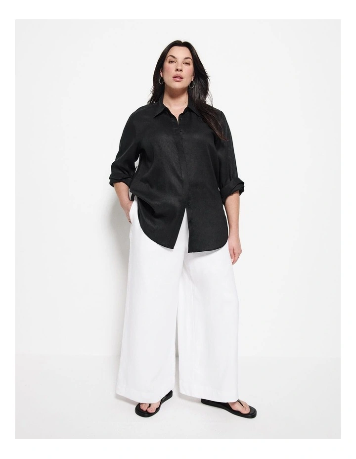 Linen Pant in White image 1