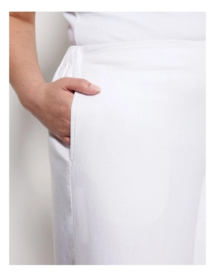 Linen Pant in White image 3