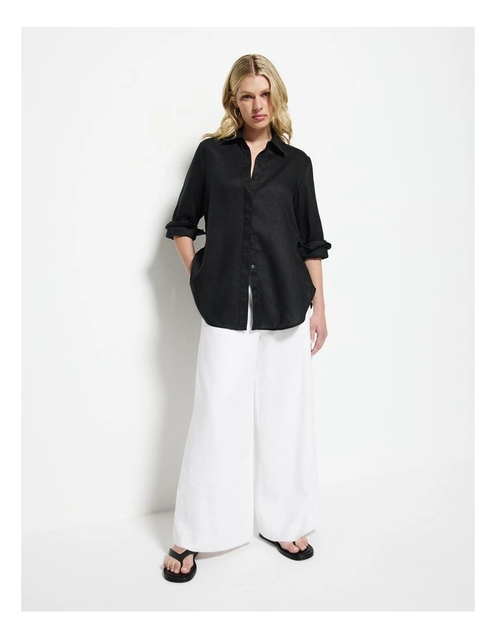 Linen Pant in White image 5