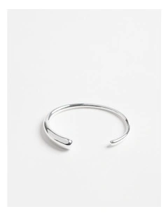Bianca Curved Cuff Bracelet in Silver