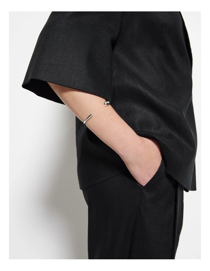 Bianca Curved Cuff Bracelet in Silver image 2