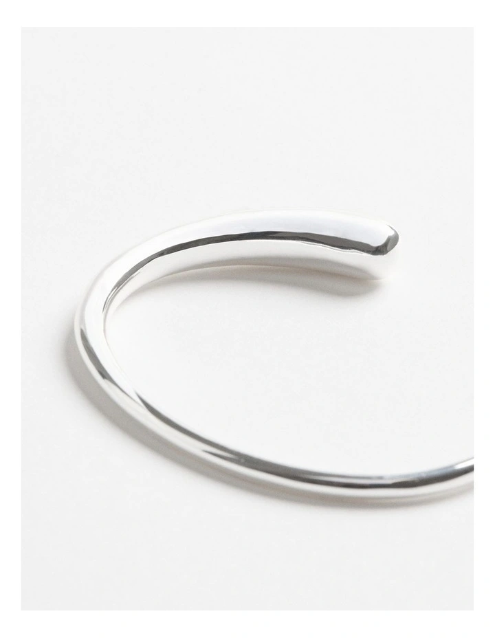 Bianca Curved Cuff Bracelet in Silver image 3