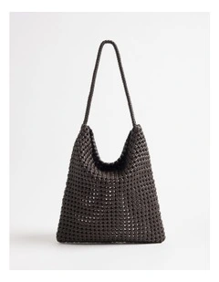 Nico Woven Tote Bag in Chocolate