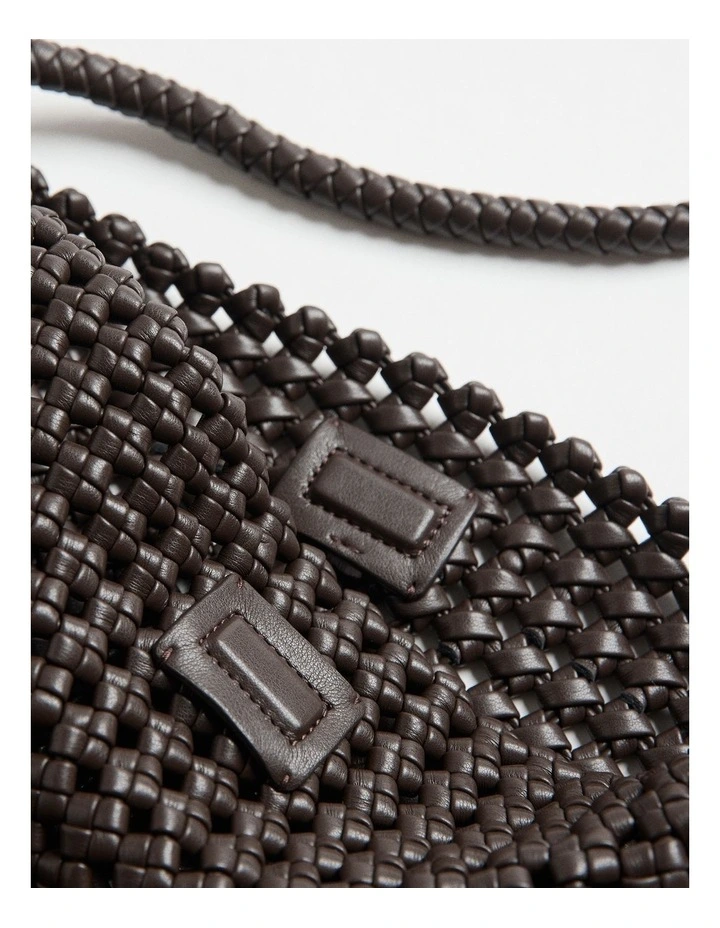 Nico Woven Tote Bag in Chocolate image 3