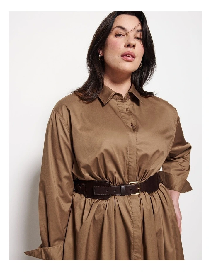Adele Leather Waist  in Chocolate image 2