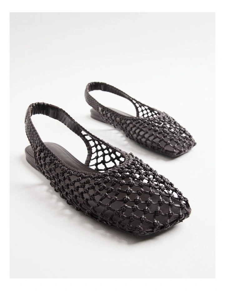 Remi Woven Flat in Chocolate image 3