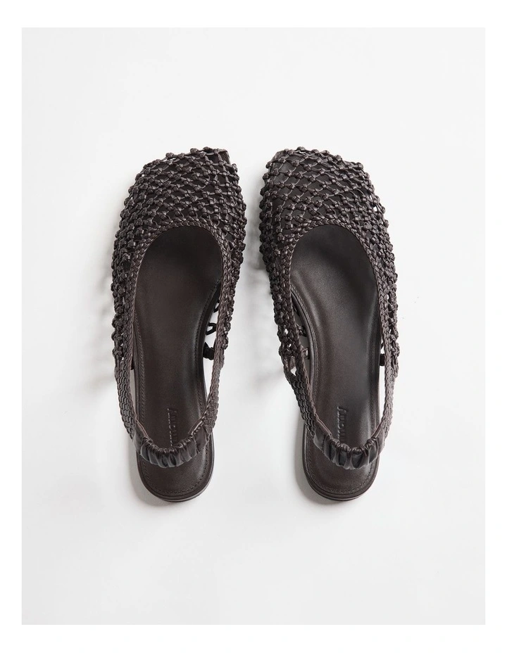 Remi Woven Flat in Chocolate image 4