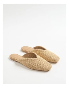 Amara Raffia Slide in Natural