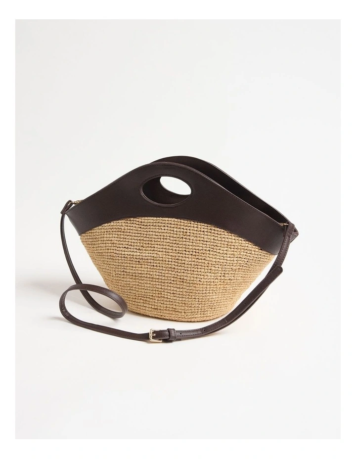 Kira Raffia Mini Tot Bag in Natural image 1