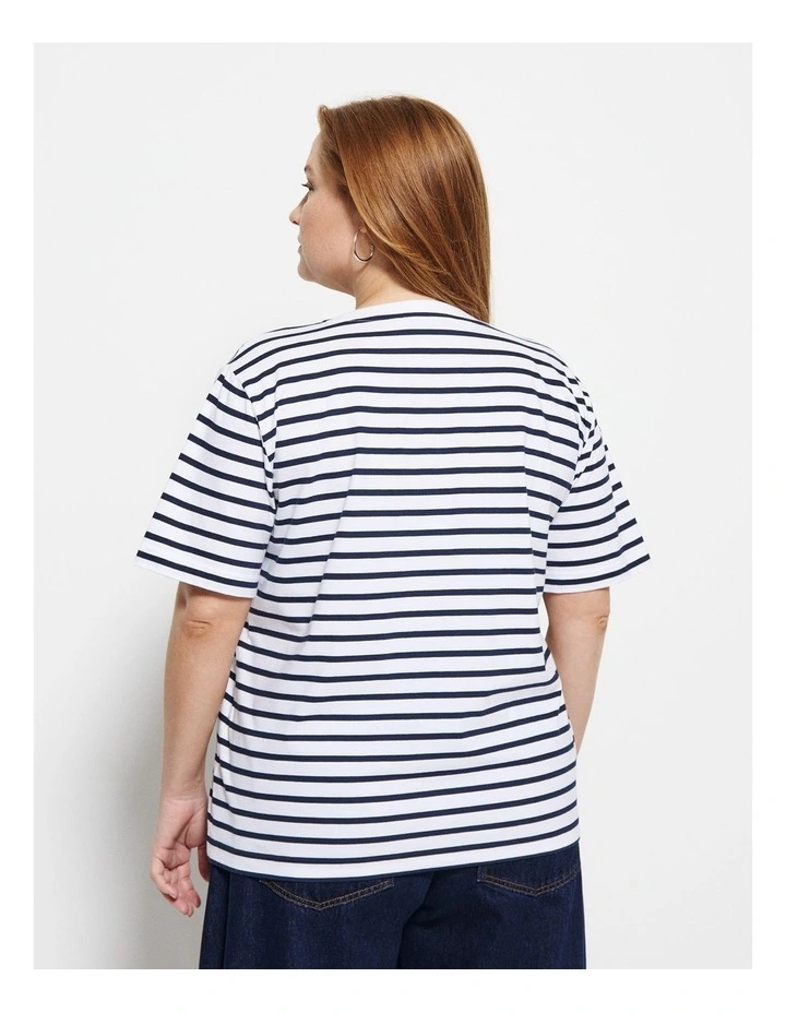 Dani Tee in Navy Stripe image 2