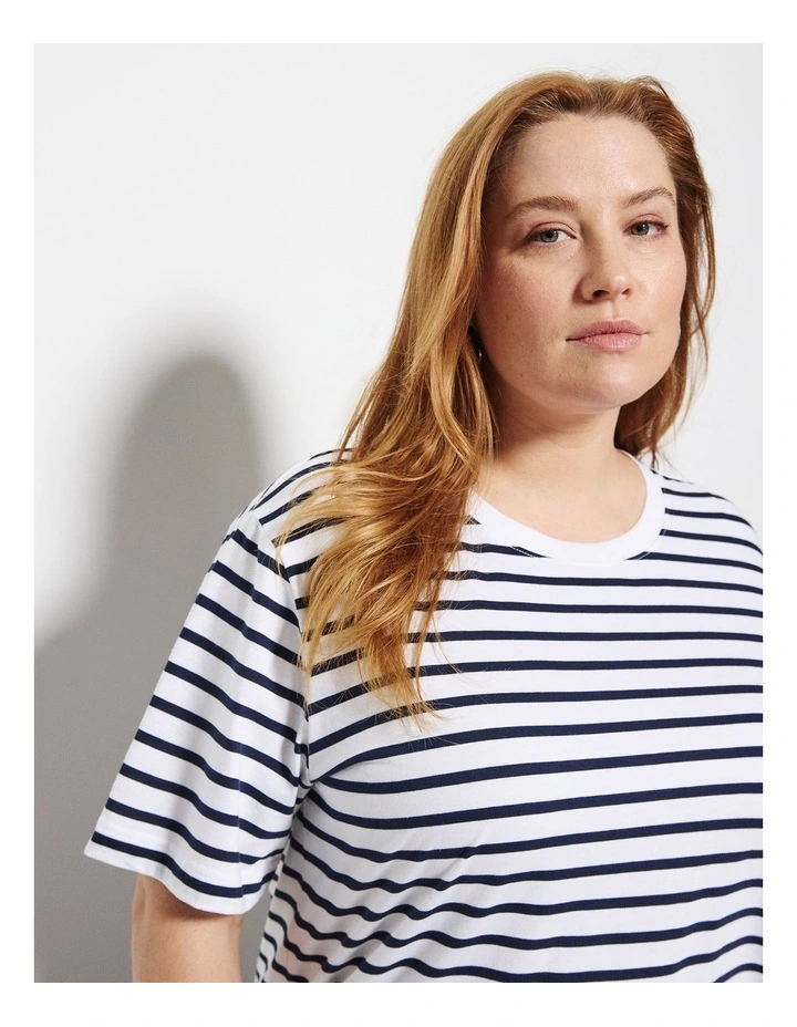 Dani Tee in Navy Stripe image 3