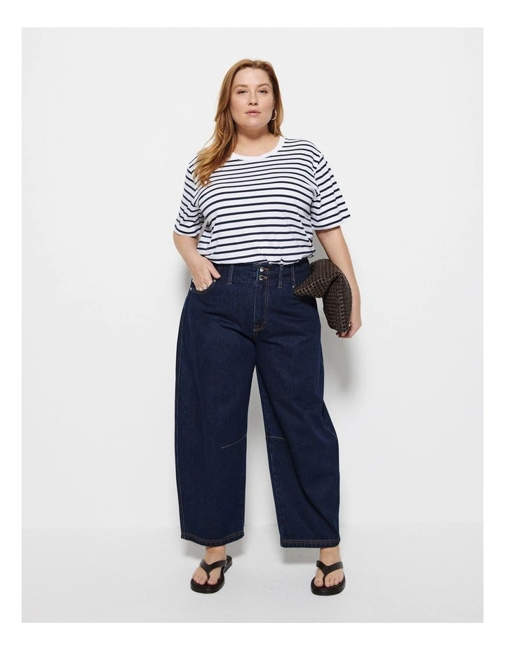 Dani Tee in Navy Stripe image 4