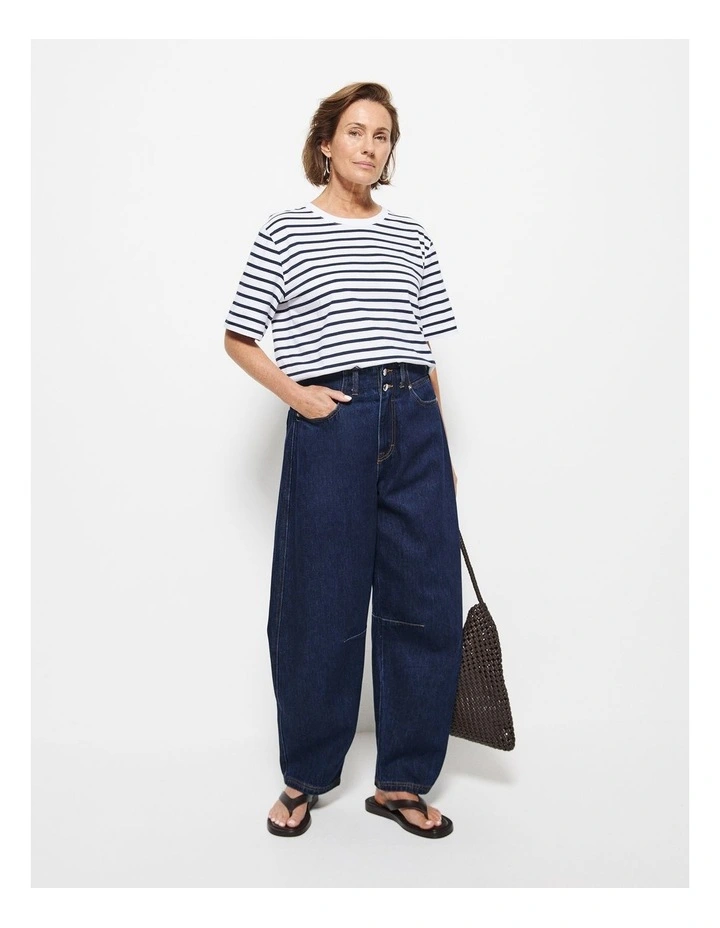Dani Tee in Navy Stripe image 5