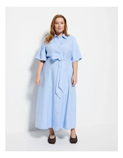 Linen Dress in Powder Blue