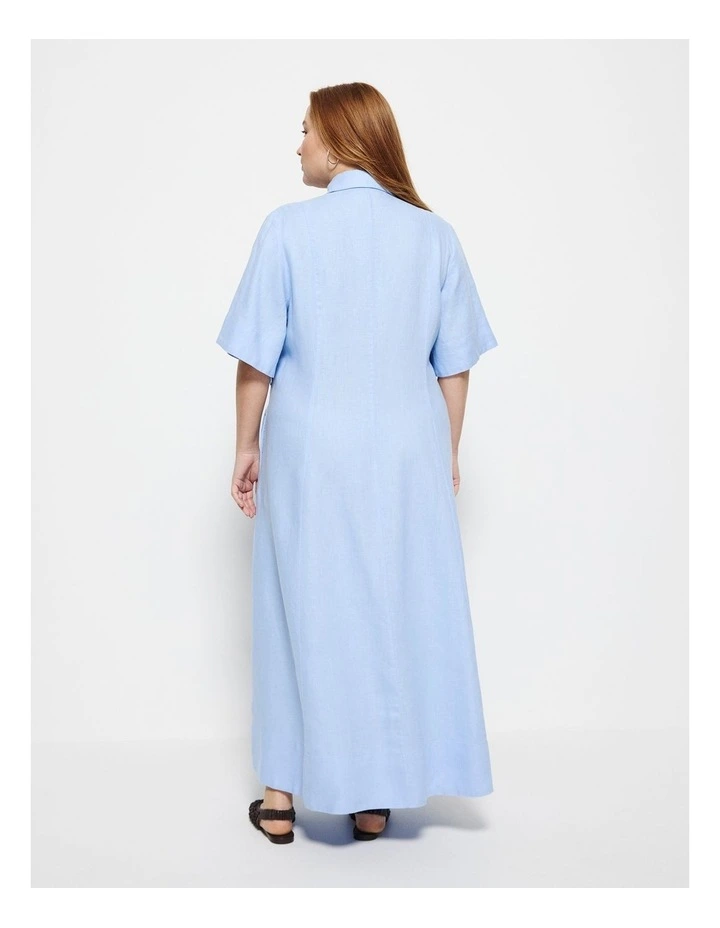 Linen Dress in Powder Blue image 2
