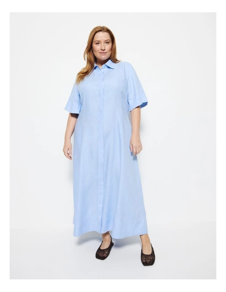 Linen Dress in Powder Blue image 4