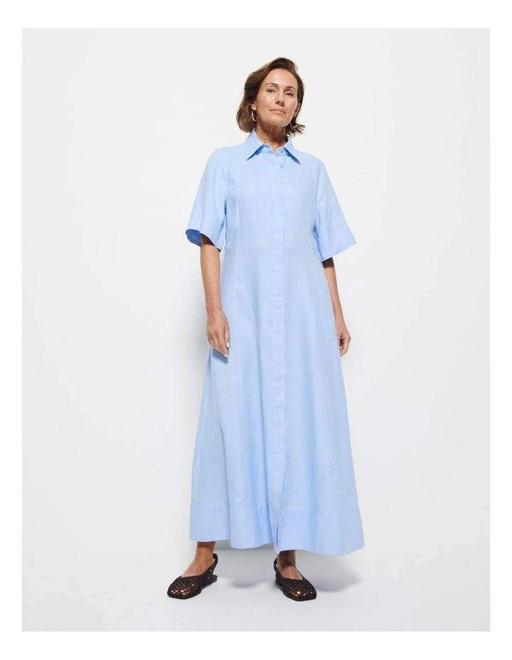 Linen Dress in Powder Blue image 5