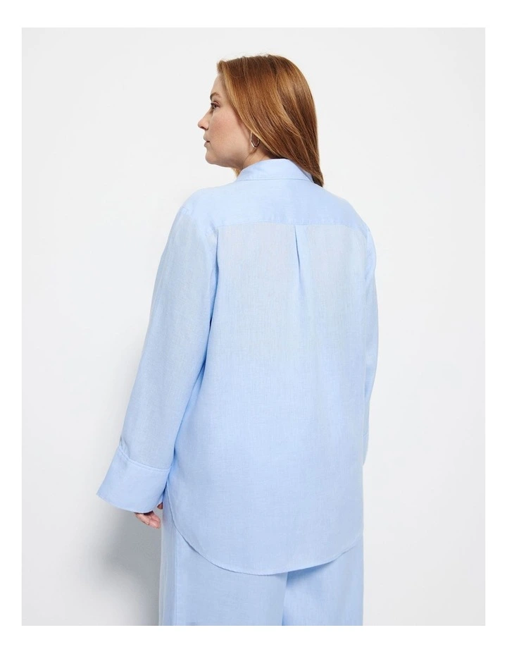 Linen Shirt in Powder Blue image 2
