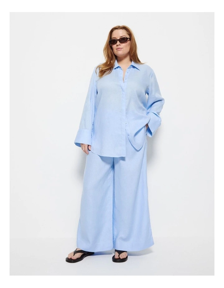 Linen Shirt in Powder Blue image 4