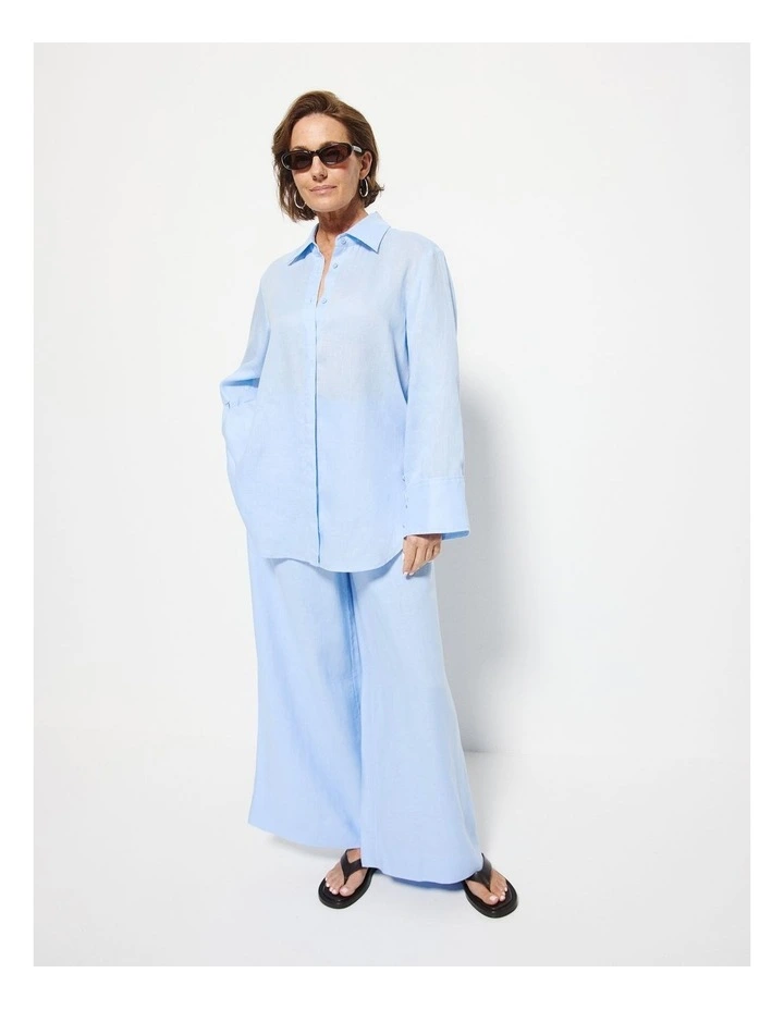 Linen Shirt in Powder Blue image 5