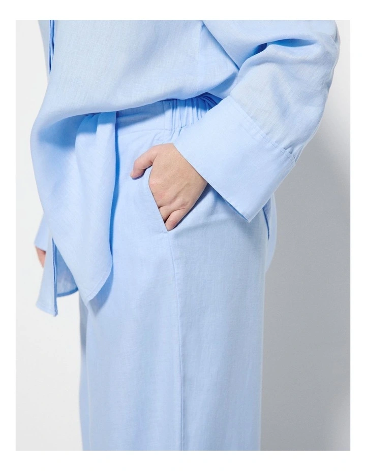 Linen Pant in Powder Blue image 3