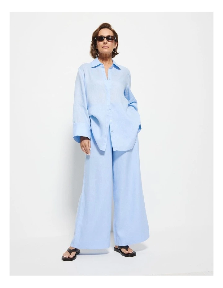 Linen Pant in Powder Blue image 5