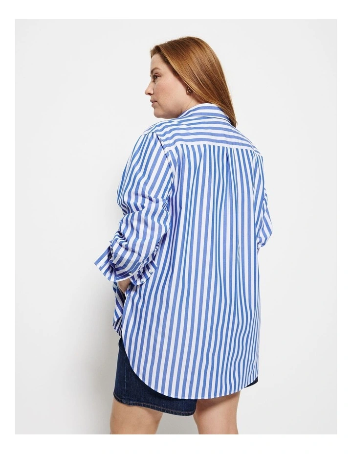 Good Earth Cotton Demi Shirt in Blue image 2