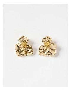 Sienna Floral Earrings in Gold