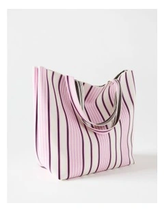 The Cara Stripe Tote in Pink Multi