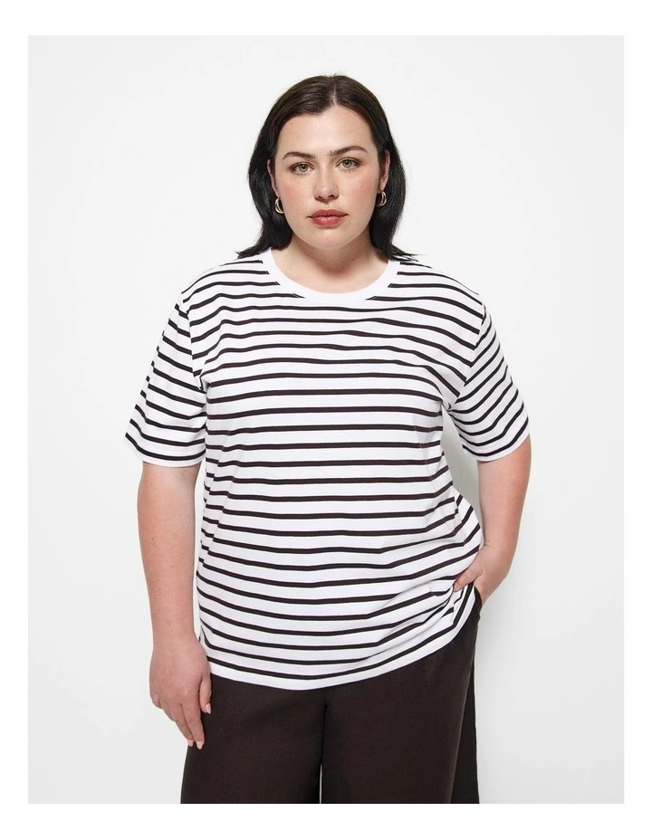 Dani Tee in Bitter Chocolate Stripe image 1