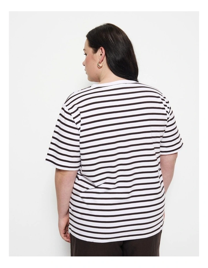 Dani Tee in Bitter Chocolate Stripe image 2